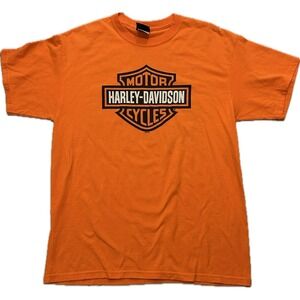 Harley Davidson Mens Gainesville FL Shirt Large Tshirt Orange Large